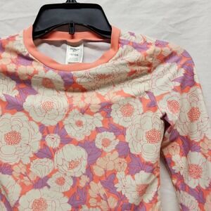 OshKosh B'gosh Rash Guard Girls 10 Peach Floral Long Sleeve‎ Swim Shirt
